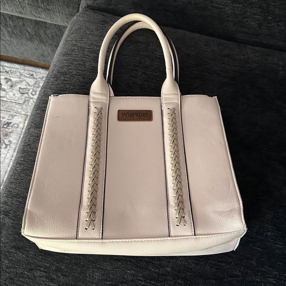 Wrangler Light Beige Handbag with Braided Detail